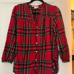 Red plaid tunic